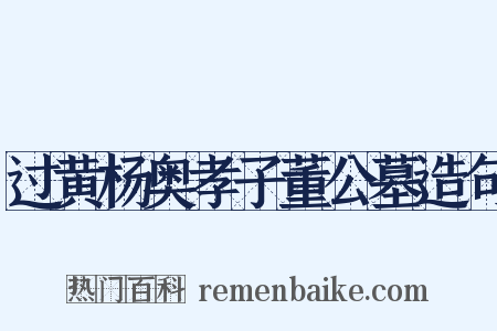 过黄杨奥孝子董公墓造句是什么意思的图片